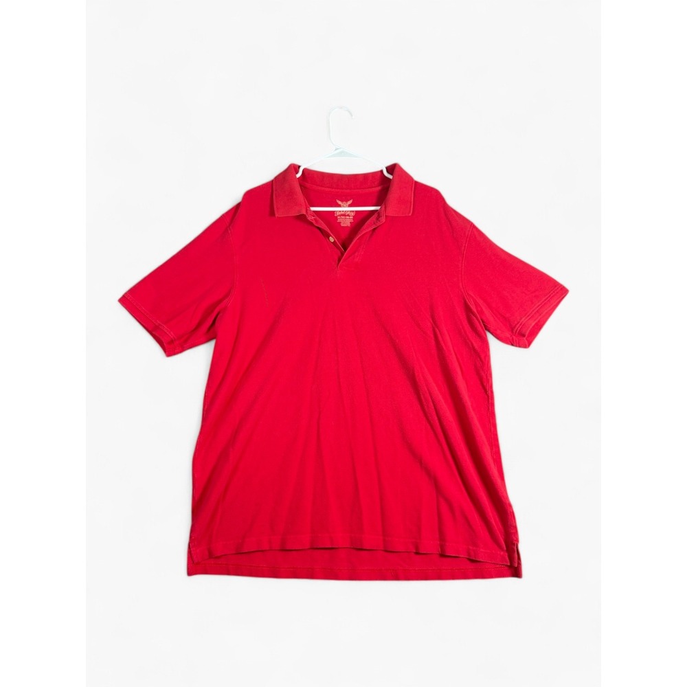 Faded Glory Mens Red Short Sleeve 100% Cotton Pique Polo Shirt Size XL 46-48